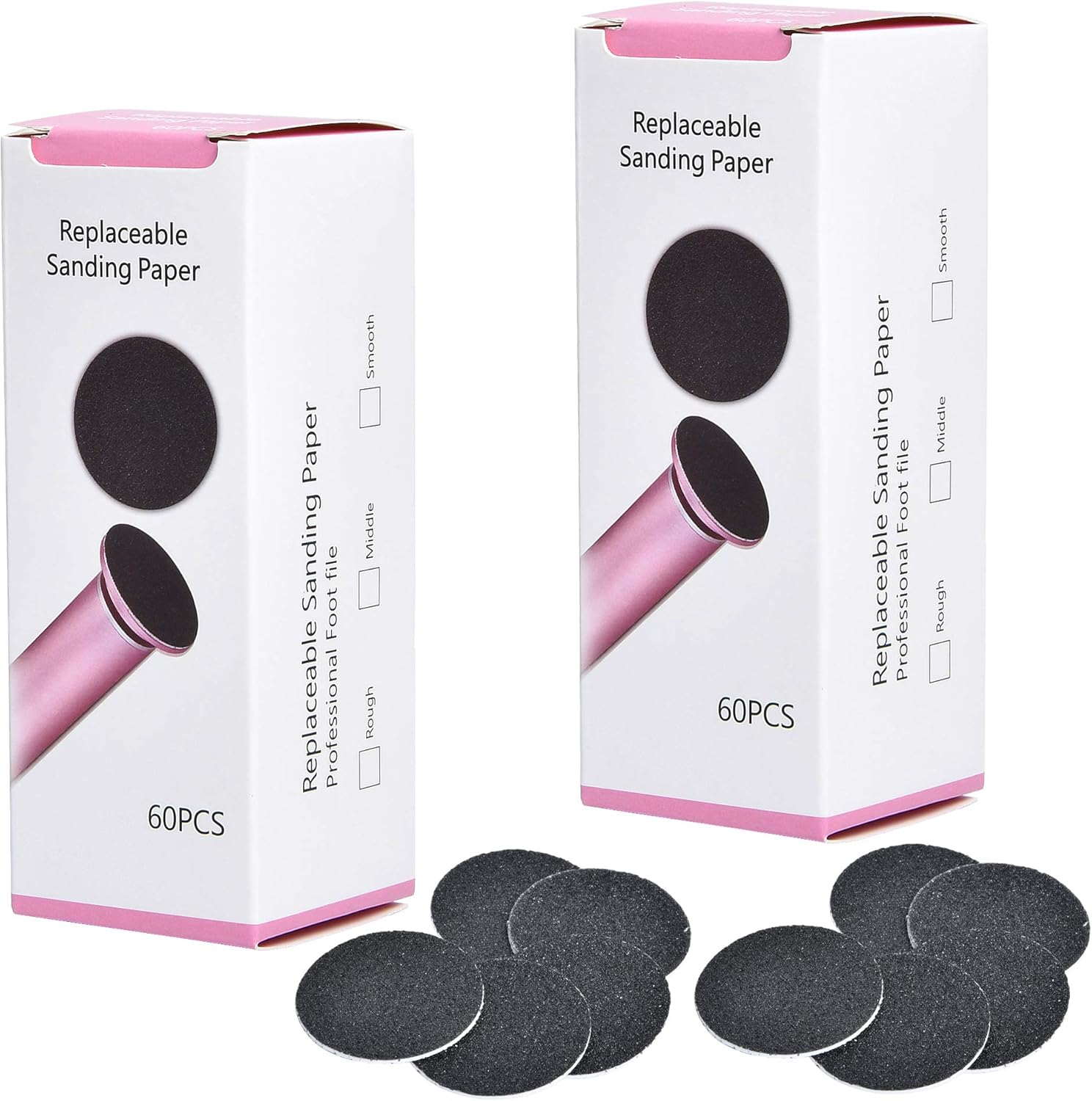 Akamino 120 Pieces Replacement Sandpaper Discs for Electric Foot File - Professional Callus Remover Tool Sandpaper Pad for Men Women Dead Cracked Hard Skin Calluses image number 1