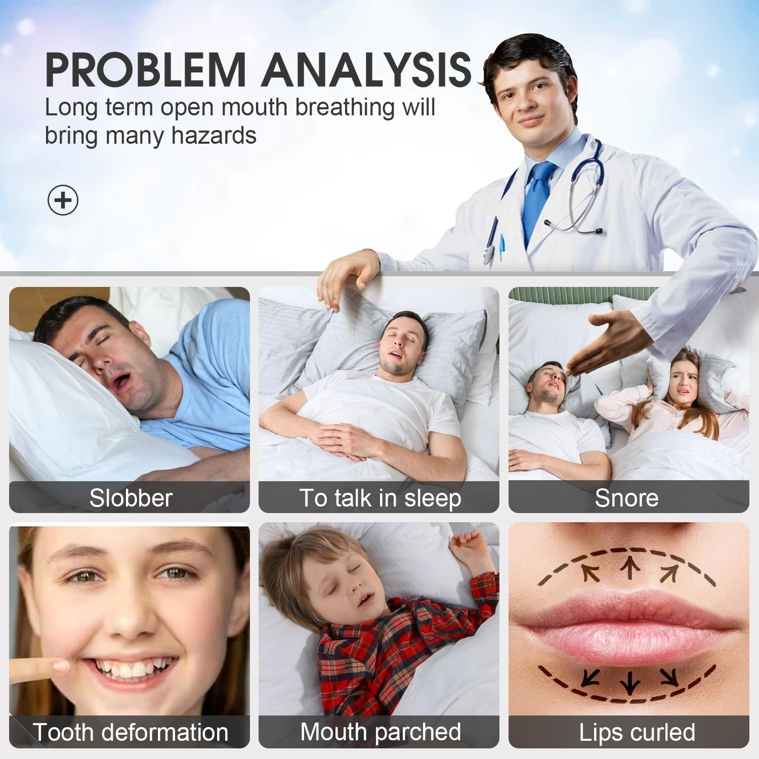 120PCS Gentle Comfortable Transparent Sleep Strips, Breathable Adhesive Hypoallergenic Mouth Tapes Soft Anti-Snoring Strips for Better Nose Breathing Sleeping, Improve Nose Breathing, Snore Reduction image number 3