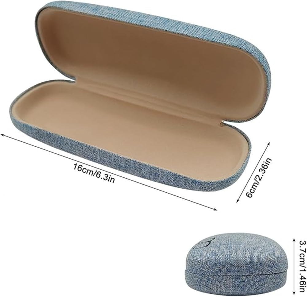 4 Pcs Glasses Case Hard Shell Eyeglasses Case, Unisex Portable Protection, Linen Fabrics Eyeglasses (4 Colours) image number 3
