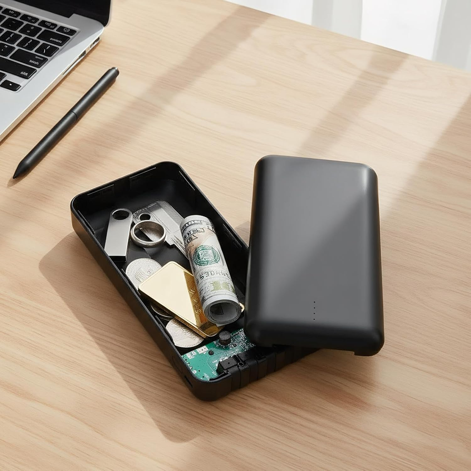 Secret Storage, Anti-Theft Storage Box | Travel Power Bank Design Money | Home, Travel Safe, Jewelry, Valuables, Cash, Airplane, Luggage, Wallet, Tote Bag, Backpack image number 4
