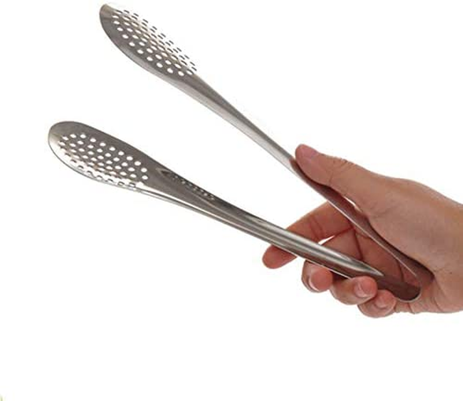 2 Pack Buffet Tongs, Stainless Steel Food Tong Cake Shop Bakery 9Inch and 12 Inch Clamp Clip Silver Kitchen Tongs Salad Tongs for Bbq,Frying,Cooking,Grilling,Ice image number 5