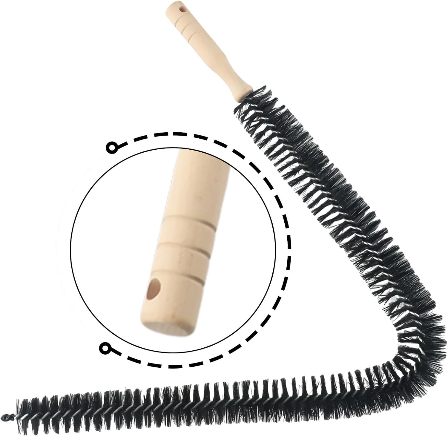 Radiator Cleaning Tool with Wooden Handle, Effortless Dust and Dirt Removal, Professional Cleaning Experience (75Cm) image number 2