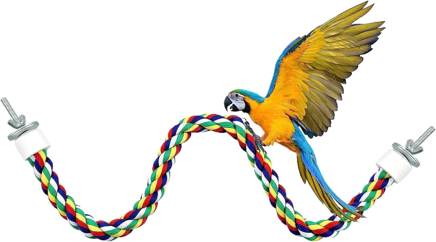 Rope Perches for Bird Cages - Bird Stainless Steel Bendable Rope Toys - Colorful Cleaning Teeth Toys for Exercising, Climbing, Exploring, Relaxing Toys for Small Birds Buniq