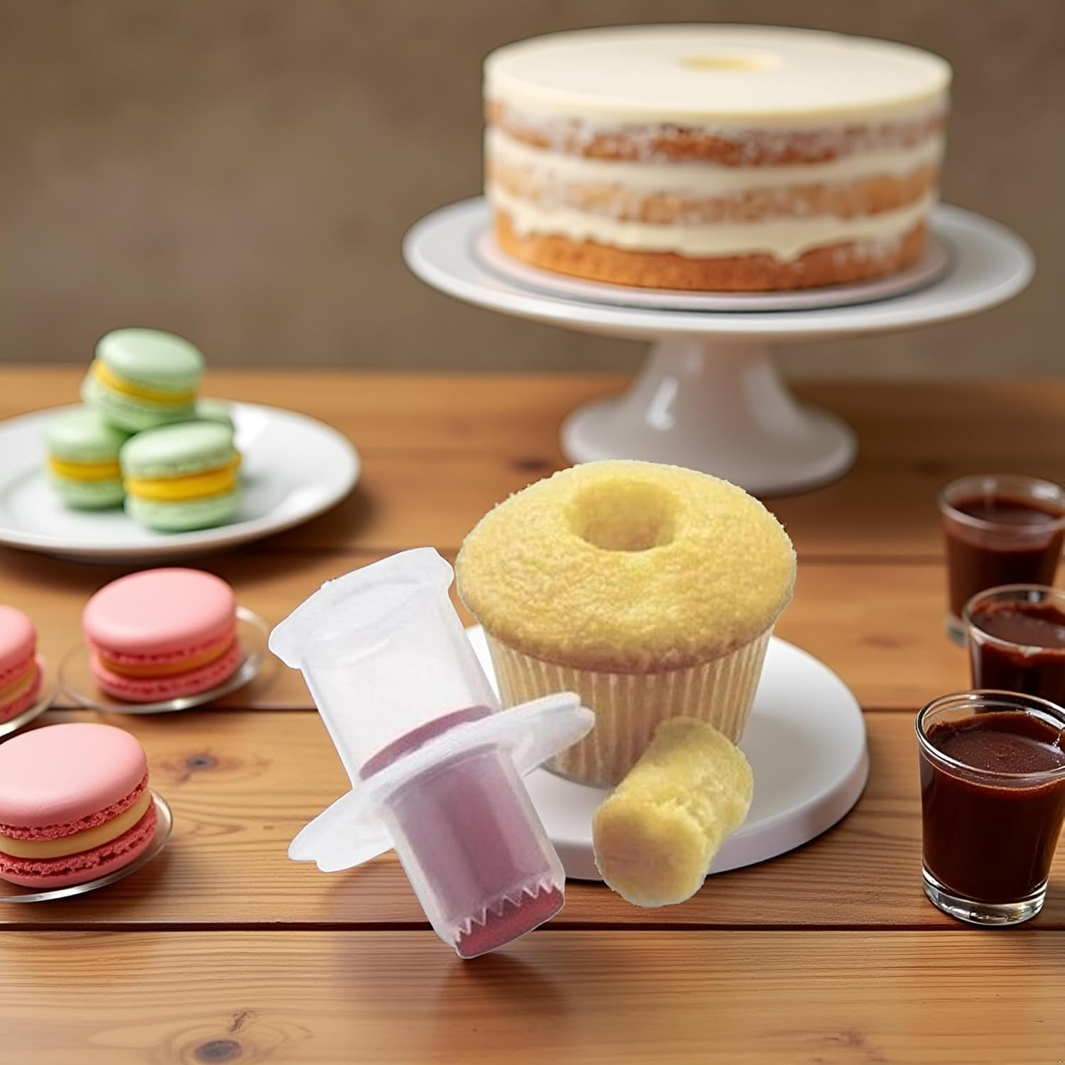 Random Color Cupcake Corer Decorating Divider Pastry Corer Model Cake Filler Corers Corers and Pitters Fruit and Vegetable Tools Home and Kitchen image number 6