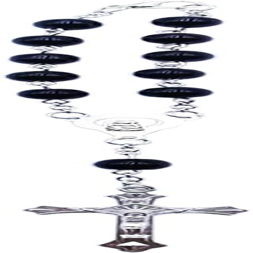 LAINLOY Car Rearview Mirror Decoration, Rosary Car Pendant, Cross Medal Hanging Ornament, Personalized Blessing Bead Decoration, Black image number 4