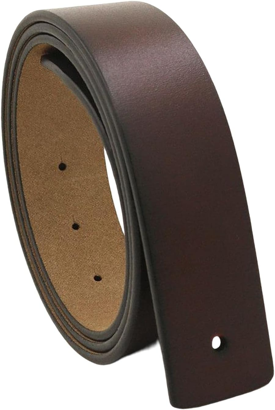 Antique PU Leather Men Belt Strap, No Buckle Replacement with Holes 120Cm Waistband for Trouser Jeans Clothing Party Decorations Stage Props