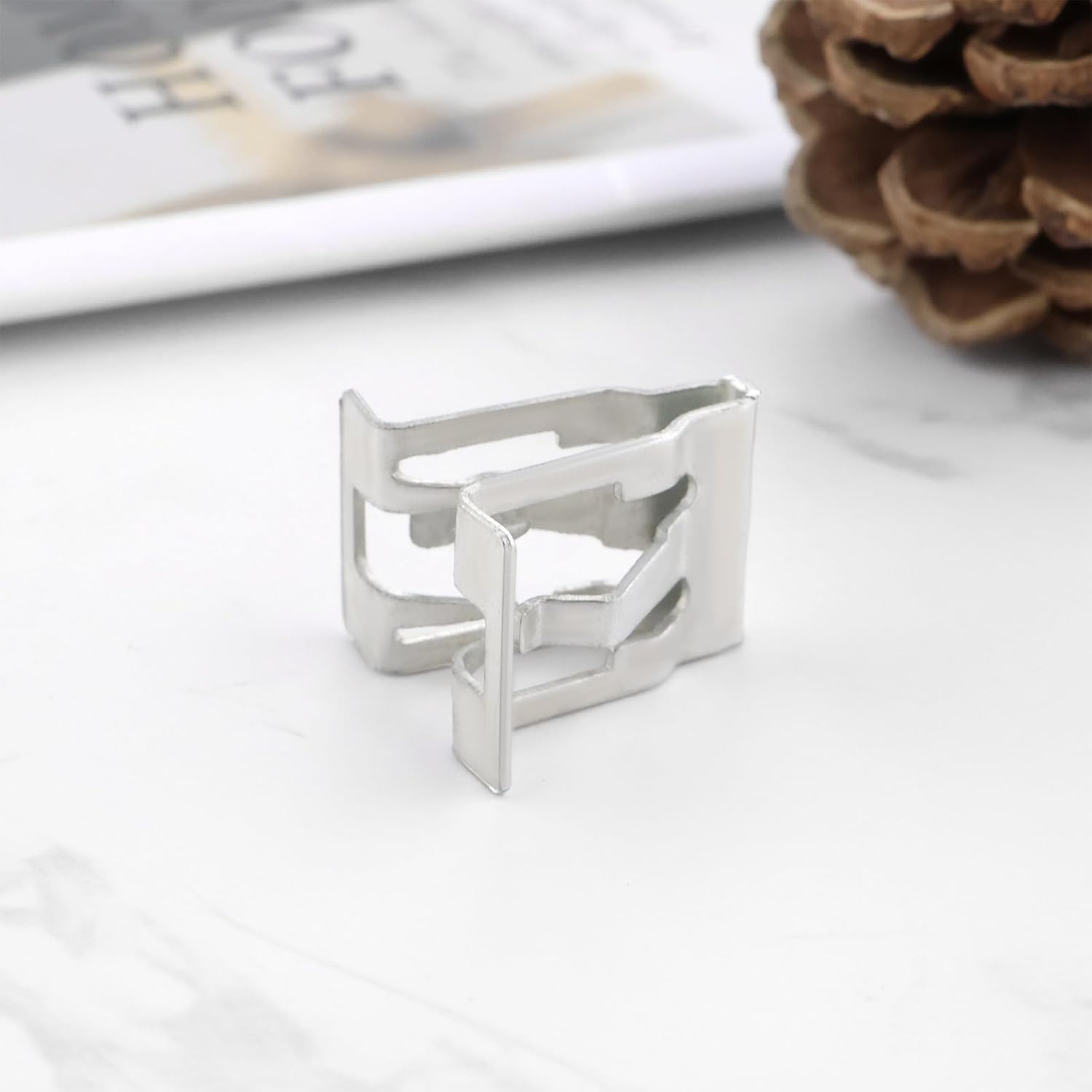 Emagtech 30Pcs Metal Retainer Clip for Car Console Instrument Panel Dash 15 X 16.6Mm Car Dashboard Retainer Instrument Panel Metal Clip image number 2