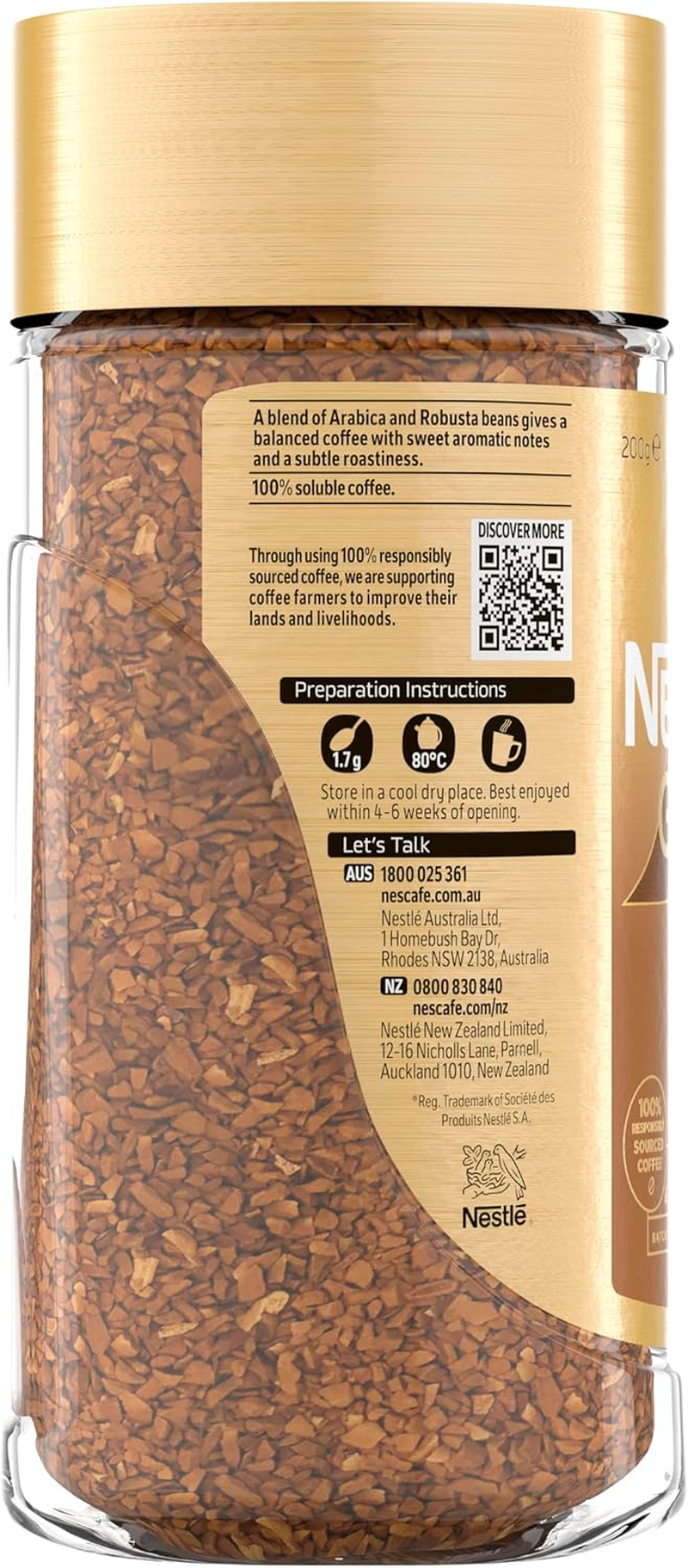 Nescafe Gold Blend Intensity 5 Dich Aroma Smooth Instant Coffee 200 G image number 6