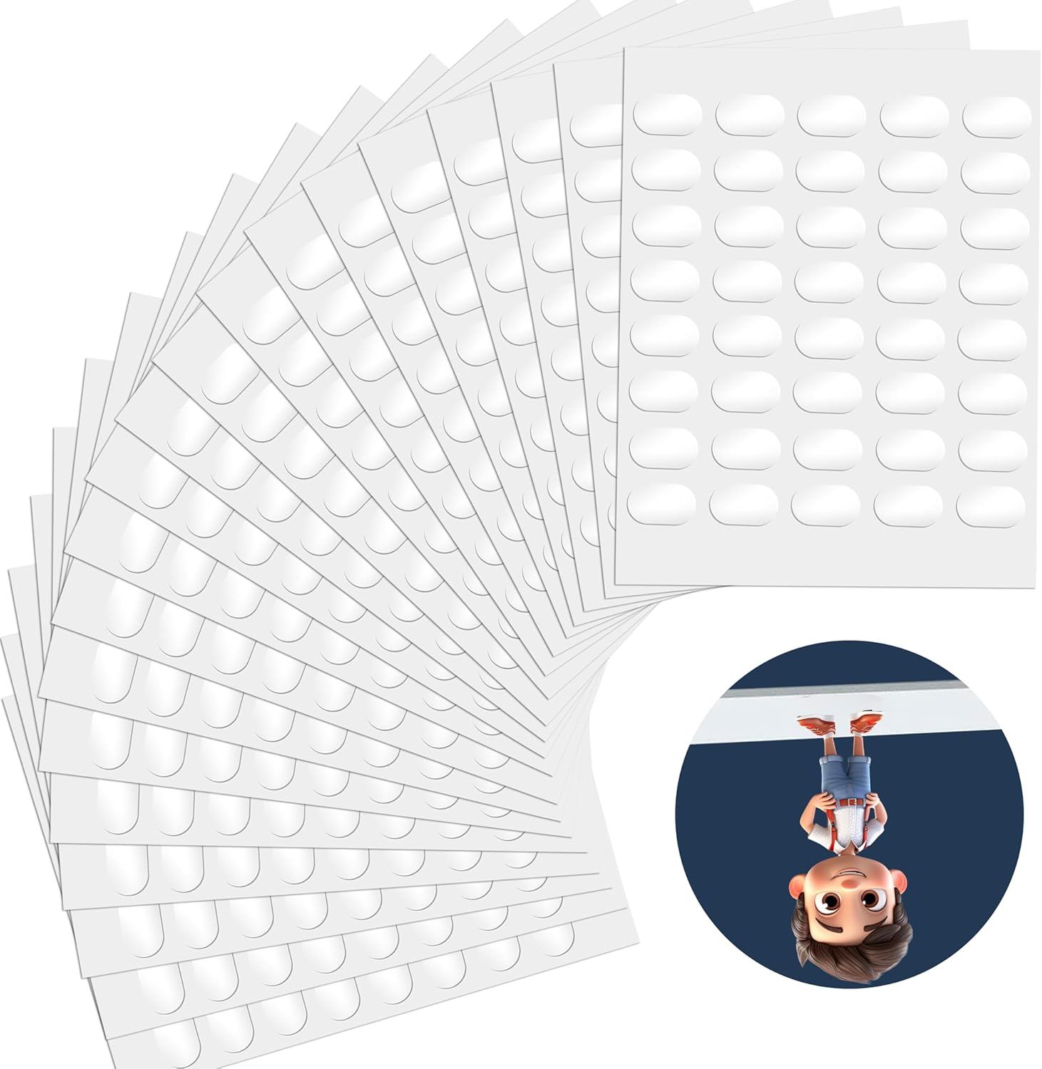 800PCS Museum Gel Clear Removable, Double Sided Sticky Dots, Sticky Tabs for Hanging for Festival Party Balloons Decoration image number 2