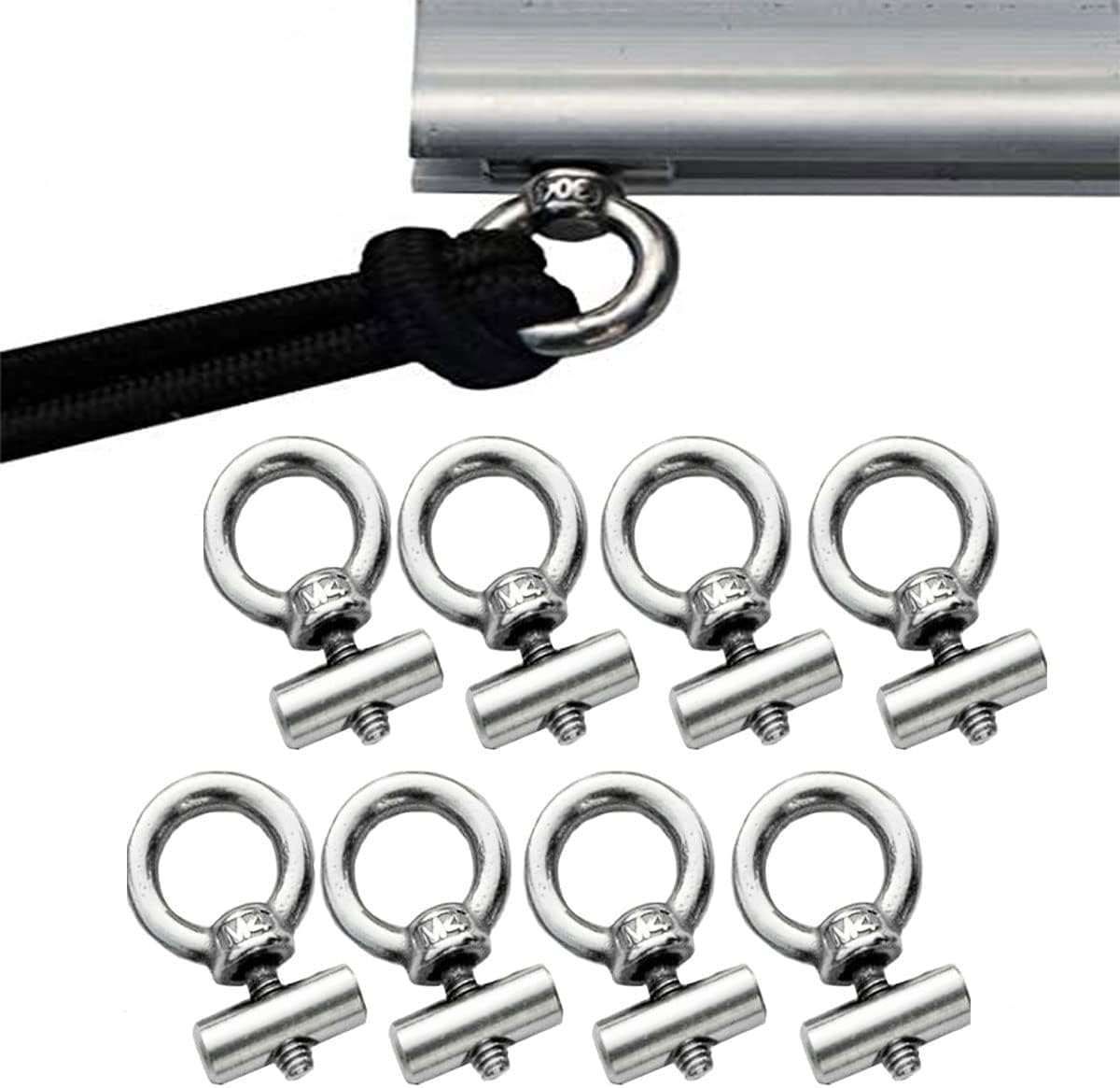 8Pcs Awning Rail Stoppers 6Mm for RV Caravan Motorhome Campervan Camping Tent Equipment Awnings Accessories, 304 Stainless Steel Awning Piping Stopper image number 1