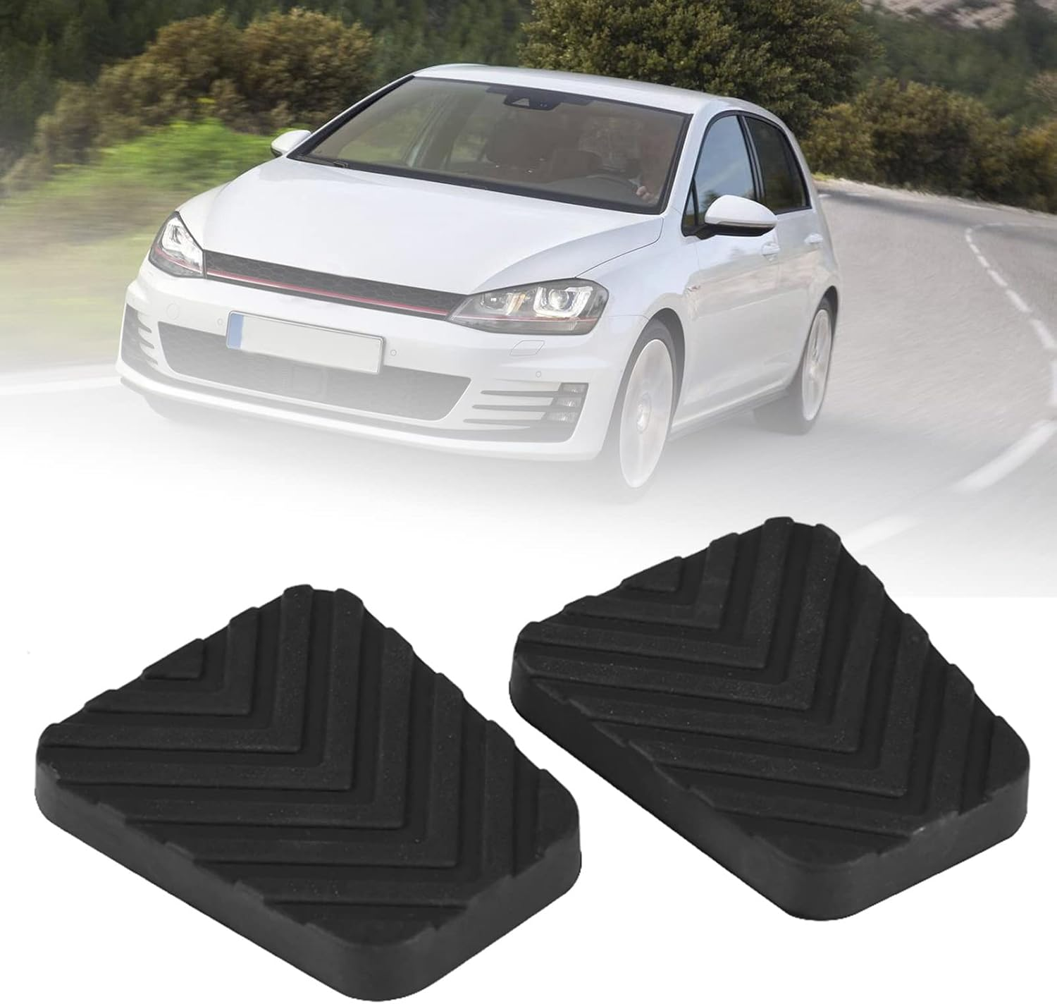 1 Pair Car Pedal Pad Cover 3282524000 Anti-Slip Rubber Auto Brake Clutch Pedal Pad Sleeve Rubber Black Fit for Accent Elantra Excel Scoupe Tiburon Getz image number 4