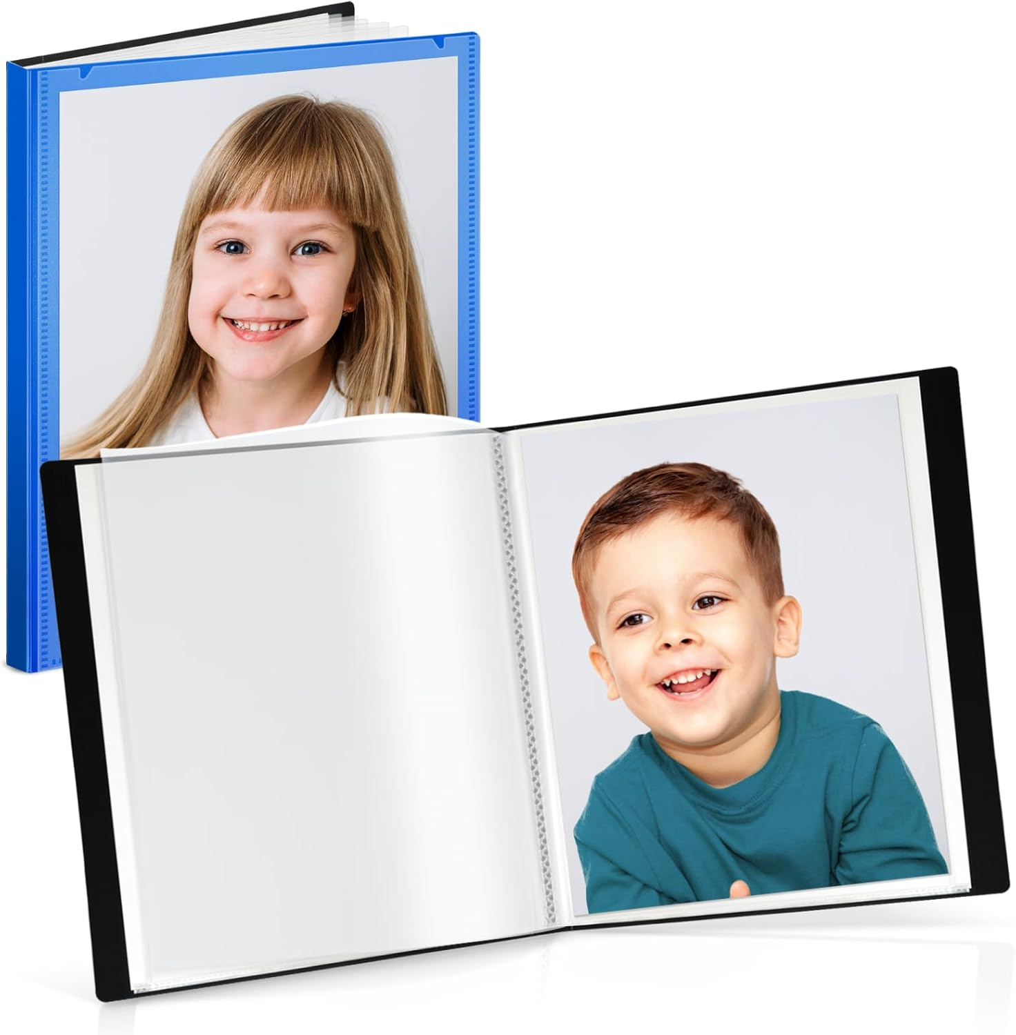 CRANBURY Small Photo Album 5X7 (Black) - 2-Pack Photo Book, Each Shows 48 Pictures, Mini Picture Binder with Customizable Cover, Baby Albums with 5X7 Photo Sleeves