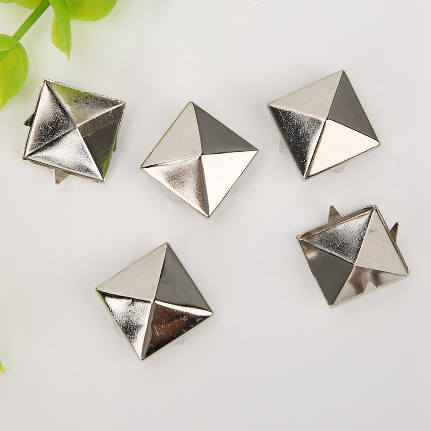 100Pcs 100Mm-15Mm Four Jaw Rivets Spikes Studs Metal Punk Spikes Spots Square Pyramid Studs for Punk Craft Leather Clothing Shoes Decoration (10MM) image number 7
