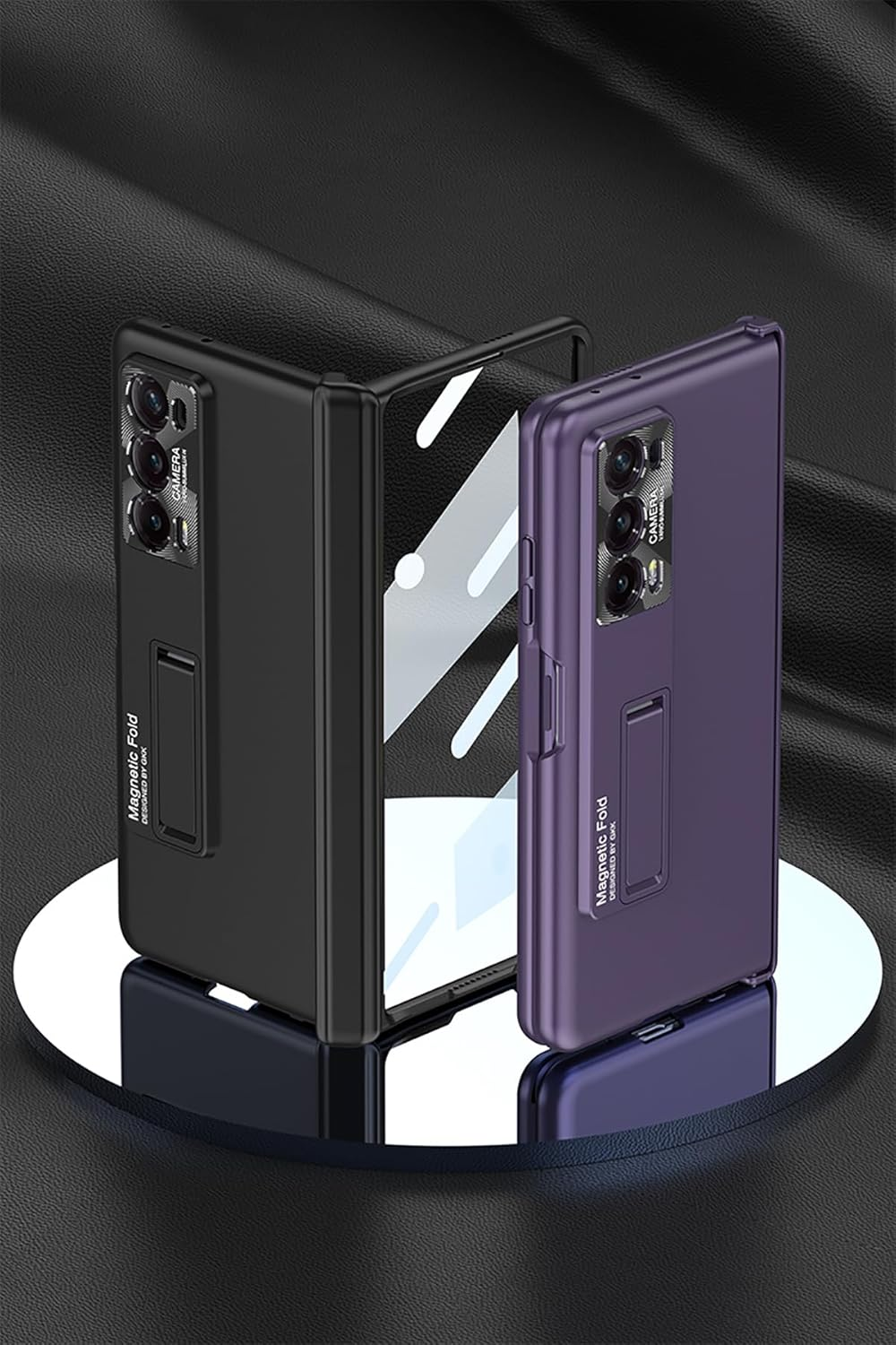 COQUE Honor Magic V2 Case with Tempered Film,Hinged Folding All-Inclusive Shell,Folding Phone Cover for Honor Magic V2-Black, AI009 image number 1