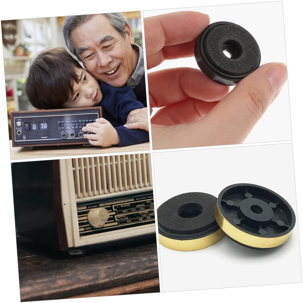 YOSADIER 12Pcs Speaker Isolation Pads and Vibration Damper Feet for Subwoofer and Turntable, 30X8Mm Foam Shock Absorbing Stands in Gold, Silver, Black &ndash; Home Audio Accessories for Hifi Audio Systems image number 2