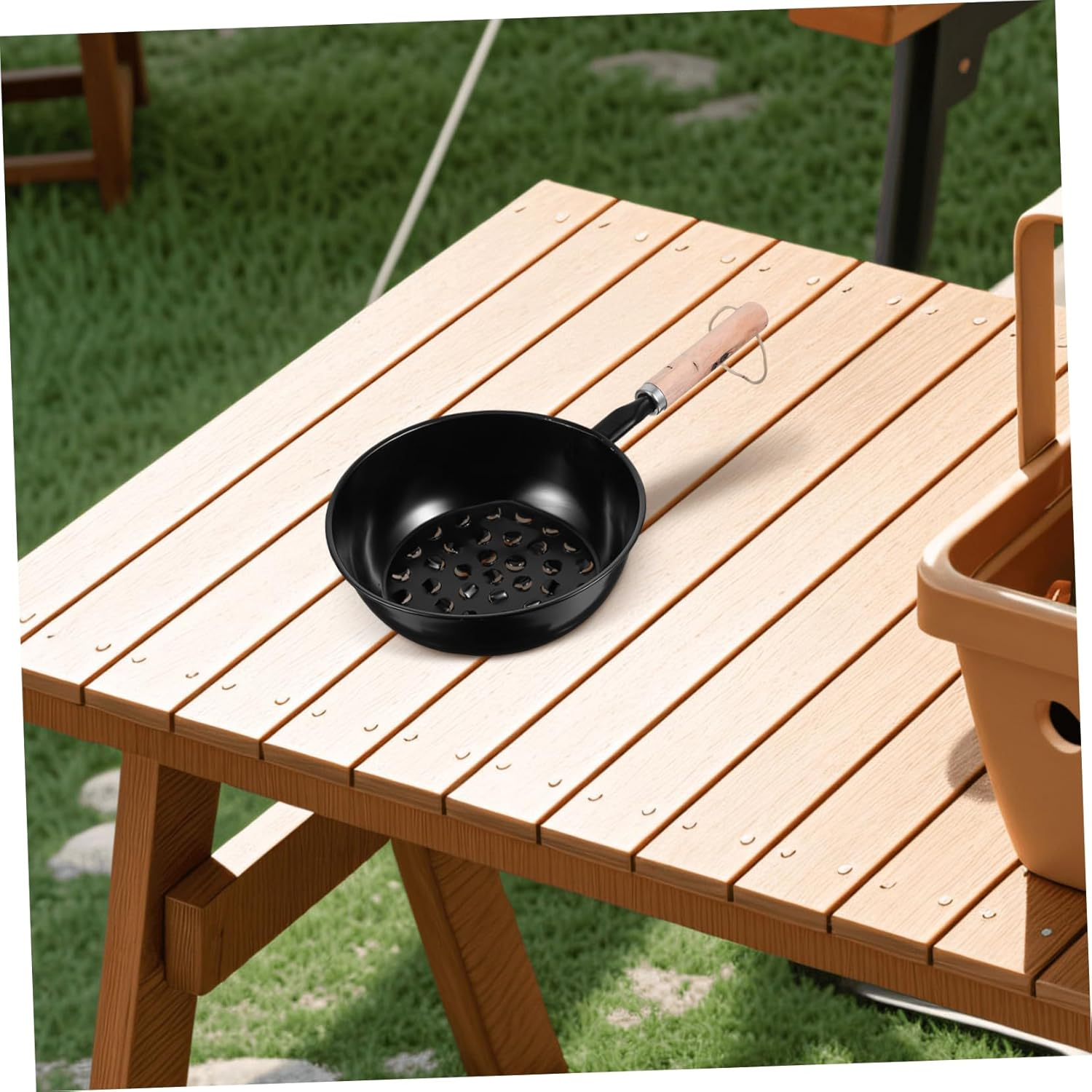 HANABASS Charcoal Furnace Outdoor Camping Burner Pot Chimney Lighter Basket Starter Holder for Car Camping BBQ Accessories image number 6