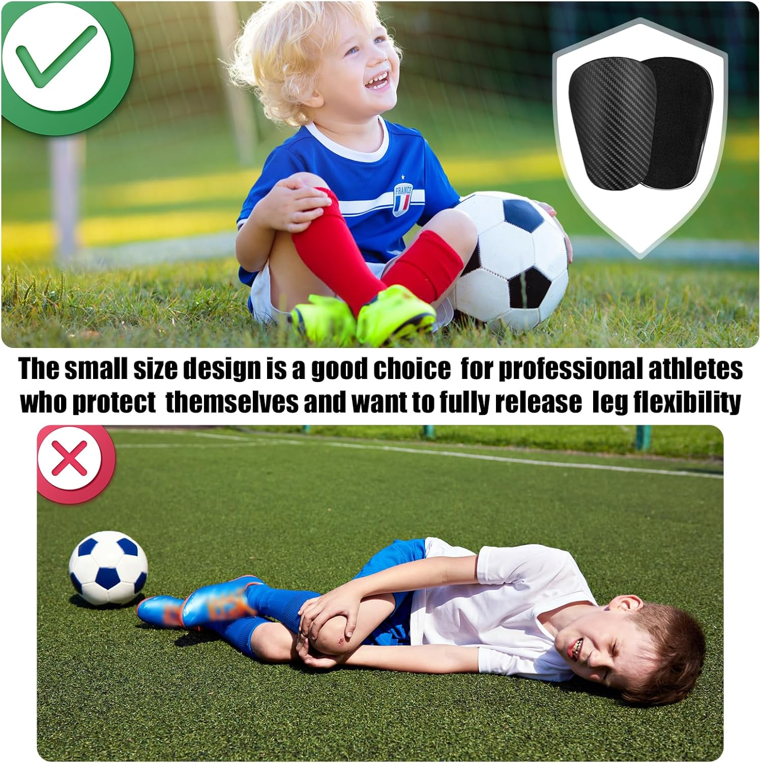 2Pcs Mini Shin Guards with Mesh Storage Bag, 3.15X1.97 Inch Miniature Football Shin Pads Small Soccer Shin Guards Tiny Shin Pads Protective Equipment Shin Guards for Men Women Boys (Black)