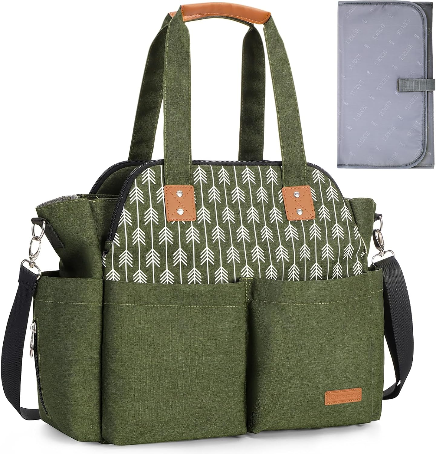 Lekebaby Baby Changing Bag Messenger Large with Changing Mat for Travel