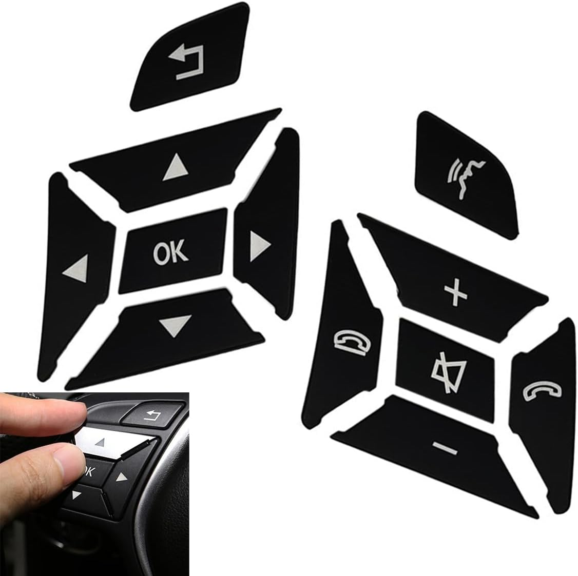 CHEYINGCHIDIY Black Car Steering Wheel Button Switch Trim Cover Sticker for Mercedes Benz a B C E Ml Gl Cla Gla Glk Sl SLK Class W176 W246 W212 W204 image number 2