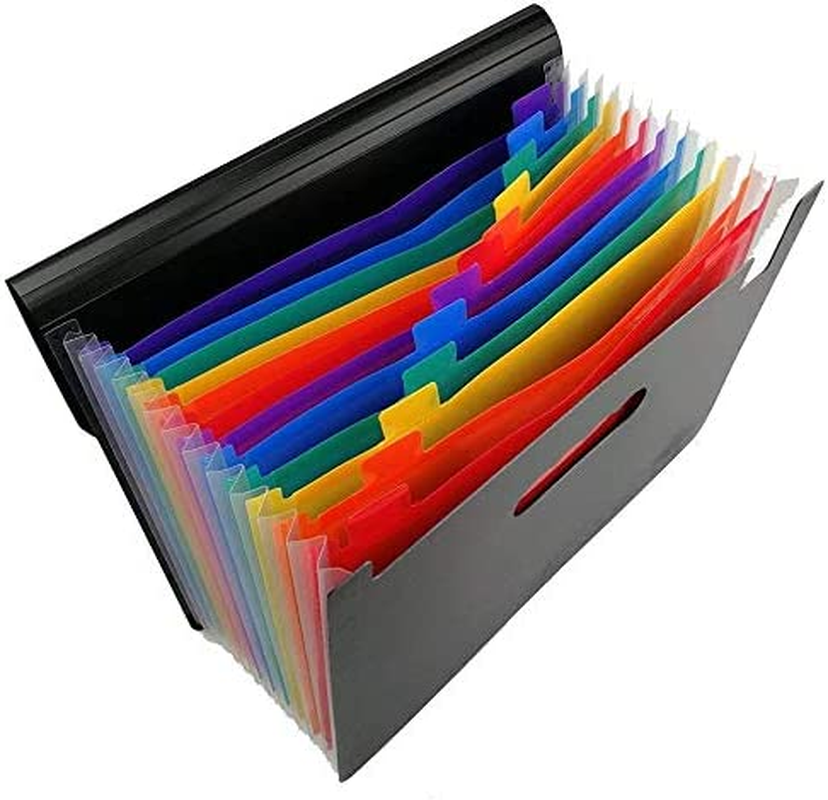 13 Pockets Expanding Files Folder/ A4 Expandable File Organizer/Portable Accordion File Folder/High Capacity Multicolour Stand/Plastic Business File Organizer Box (1Xfolder) image number 2