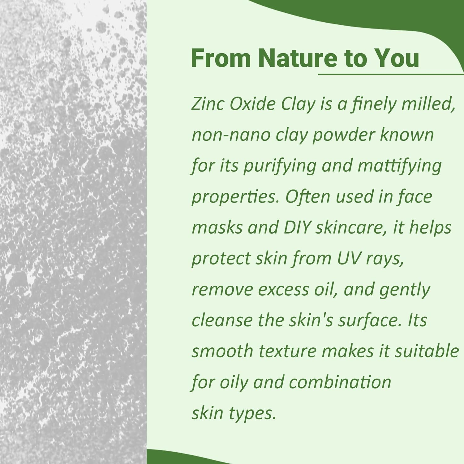 Mi Nature Zinc Oxide Powder 100G(3.5Oz) | Skin Moisturizer | Herbal Skincare | Calming and Protective Properties| Multi-Use | Natural Oil Balancer image number 4