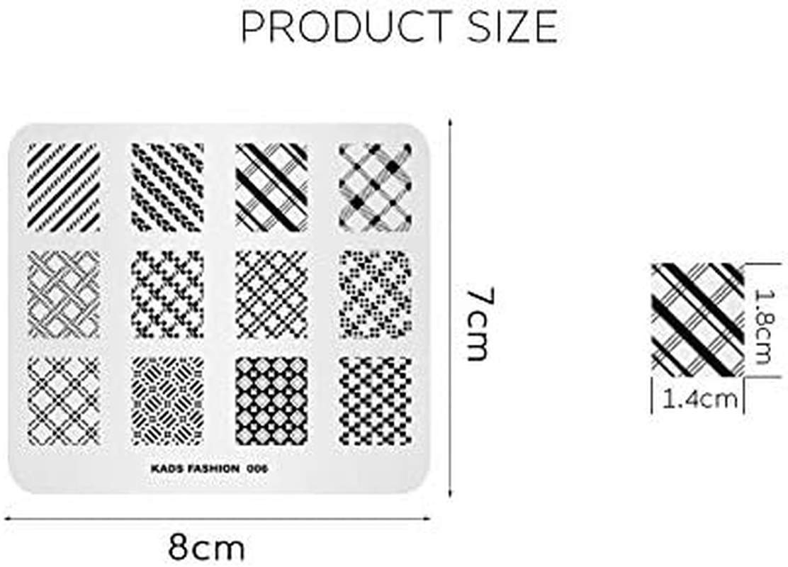 Alexnailart Nail Art Stamping Templates Manicure Tool Lines Lattice (FA006)