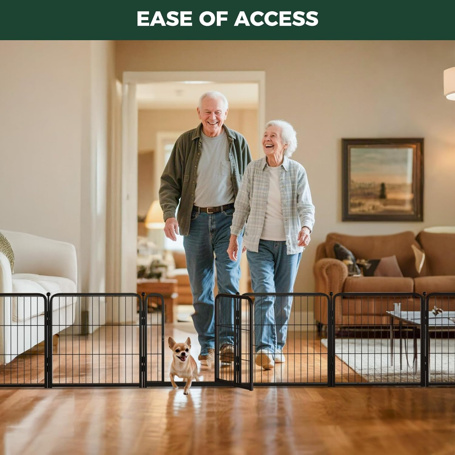 FXW Homeplus Unleashed Indoor Dog Playpen - Stress-Free and Safe Play, Heavy Duty 24 Inch 6 Panels Dog Pen for Puppy and Small Dogs, Black│Patented image number 2