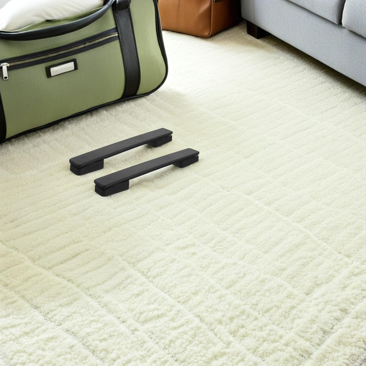 WESIEVYA 2Pcs Black Plastic Luggage Handle Replacement for Suitcase Pull Grip Ergonomic Curved Carrying Handles Travel Accessories for Suitcase Repair and Upgrade image number 6