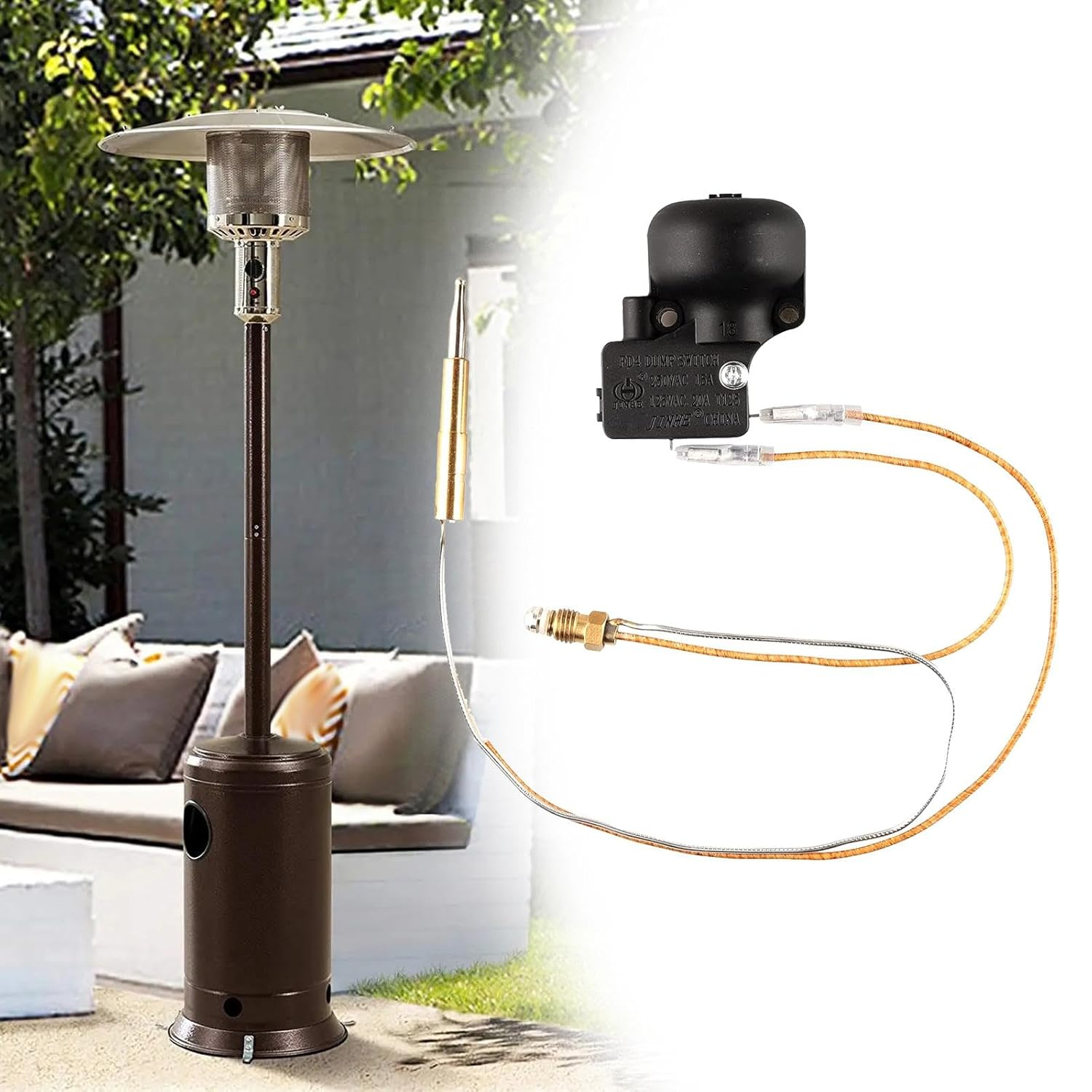 STARTIST Thermocouple Tilt Switch,Patio Heater Replacement Parts, 13.8" Length Wire, Repair,Thermocoupler Dump Switch image number 6