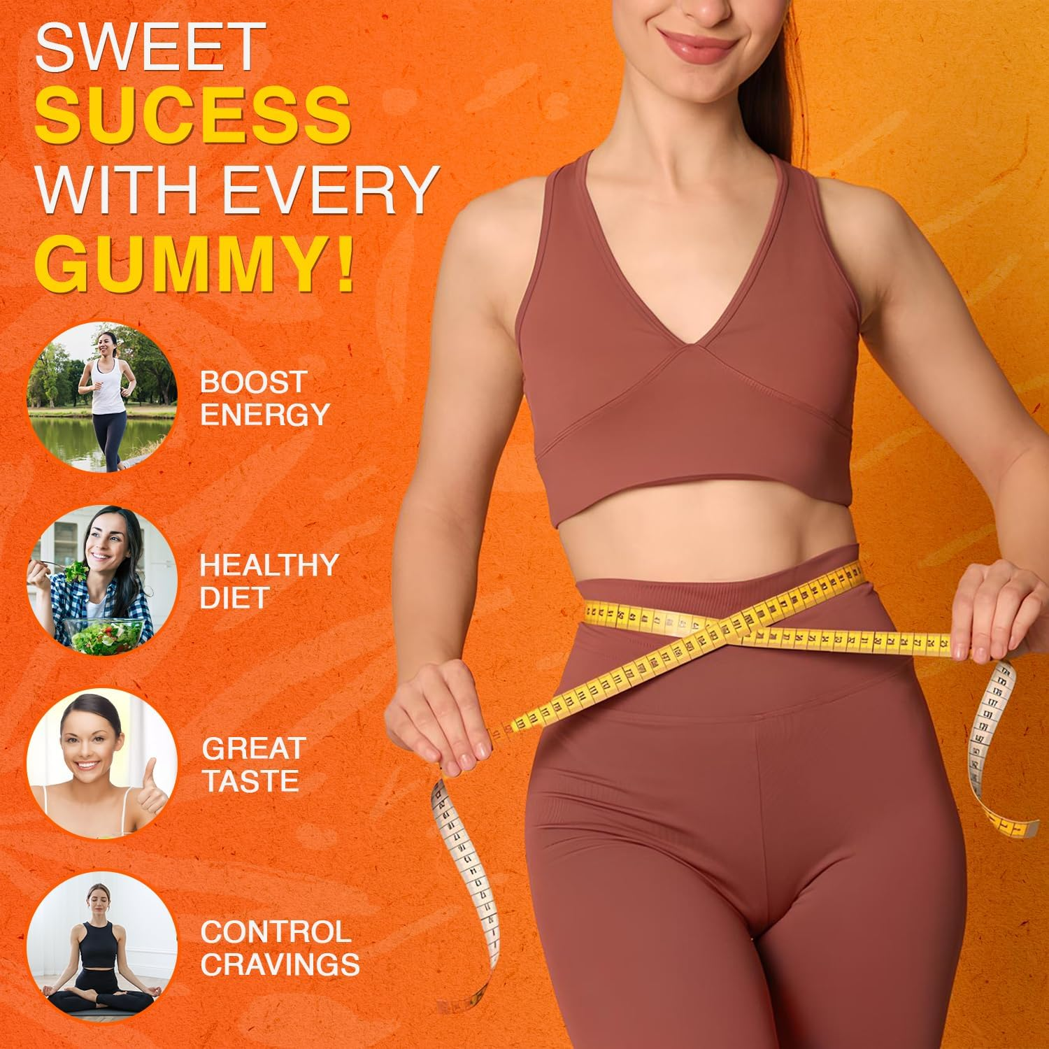 Apple Cider Vinegar Gummies, Keto-Friendly Vegan Superfood Supplement for Digestion,Fat Loss Aid, Bloating Relief & Weight Management with Vitamin B6 & B12 for Energy & Metabolism Support for Men & Women image number 6