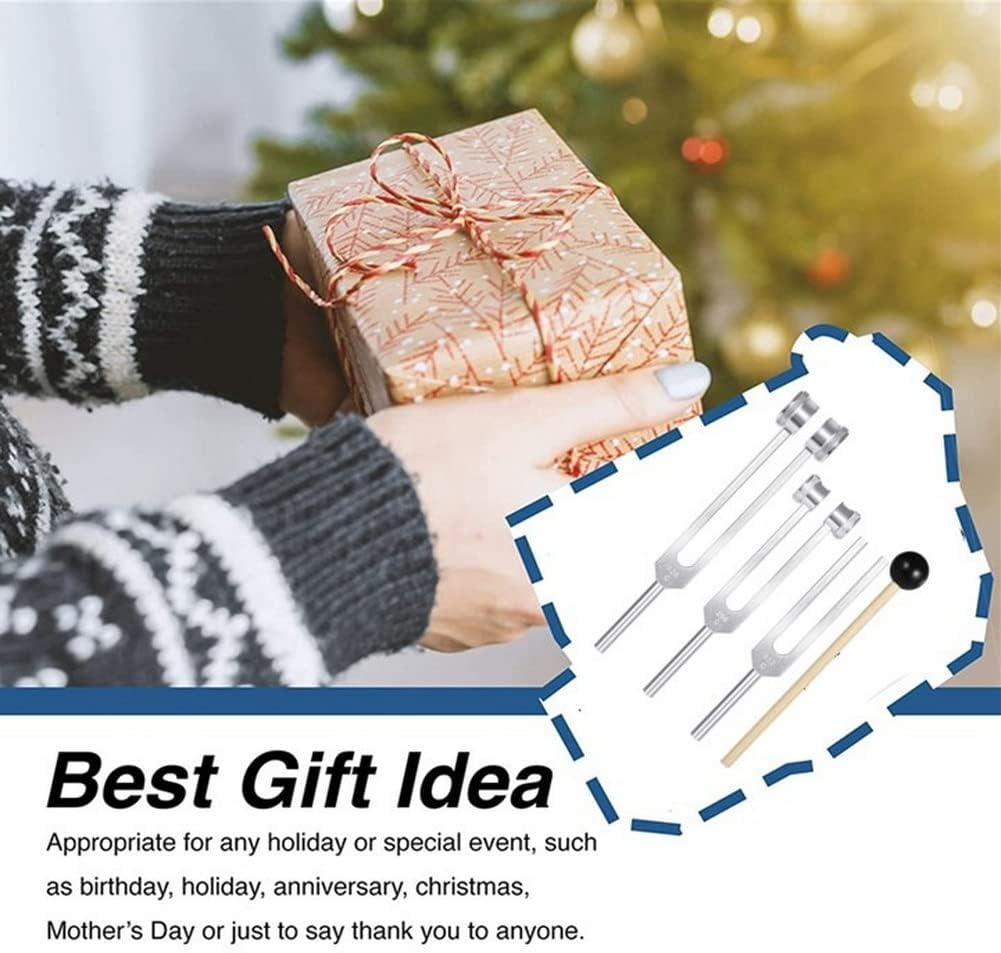 Zicojia (128Hz, 256Hz, 512Hz) Tuning Fork Set, Tuning Forks with Reflex Hammer for Chakra/Healing/Sound Therapy/Repair image number 4