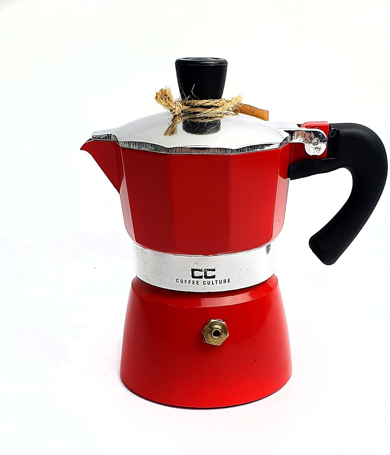 Coffee Culture Stovetop Coffee Maker, 1 Cup Size, Red