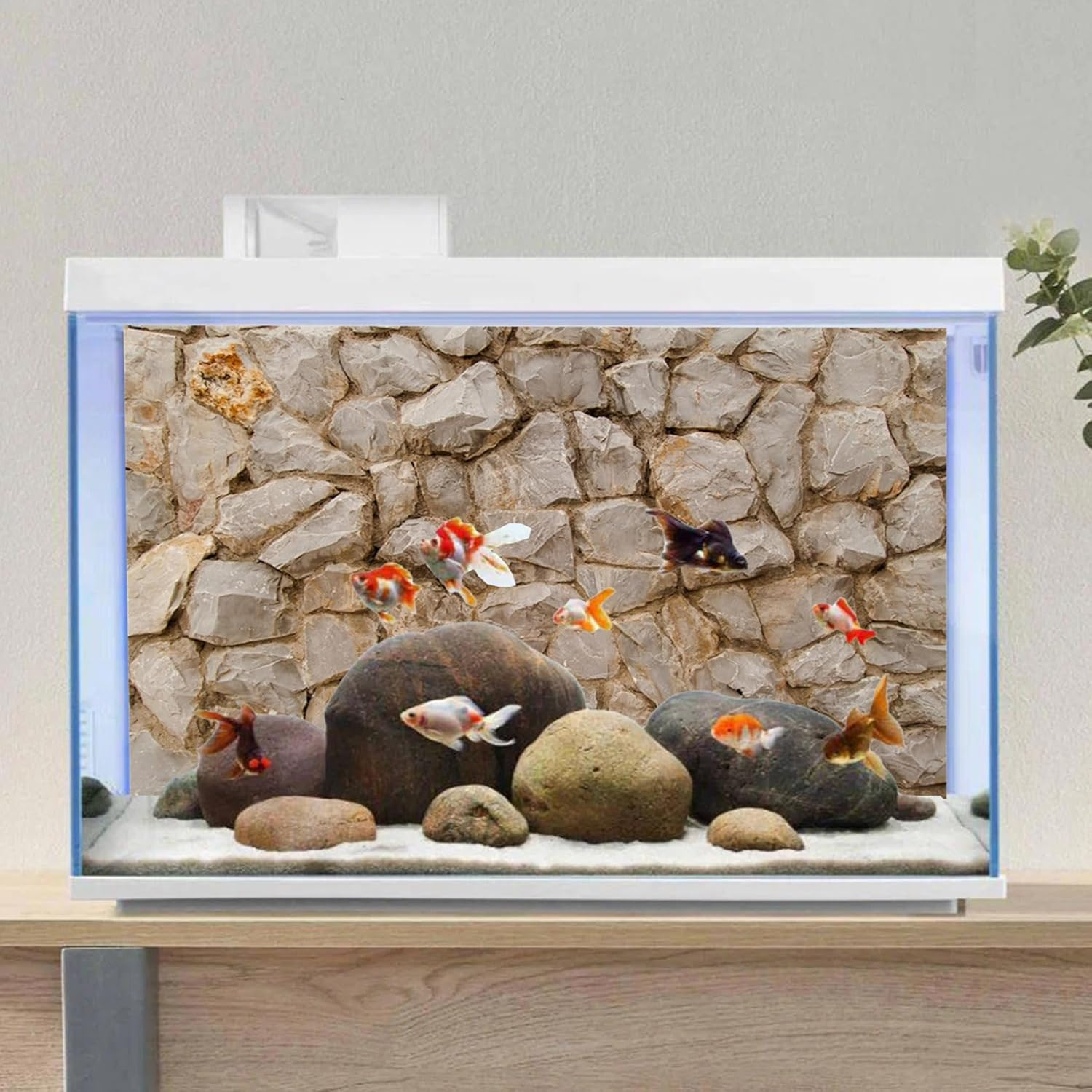 MIRRORANG 120 X 50 Cm Rock Aquarium Background Rocky Fish Tank Background Rock Terrarium Background Vinyl image number 6