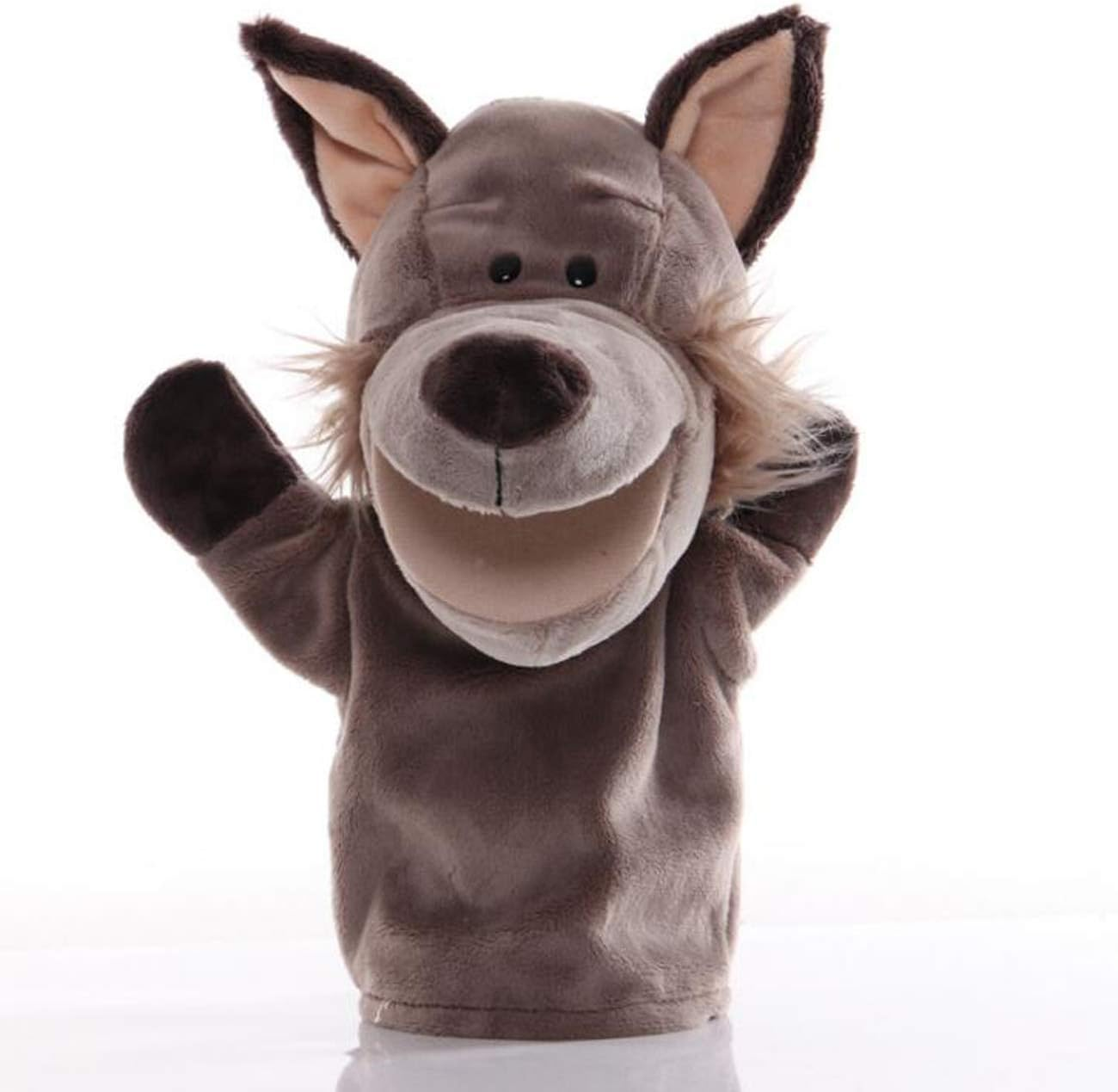 Wolf Open Mouth Hand Puppets Plush Animal Toys for Imaginative Pretend Play Storytelling image number 1