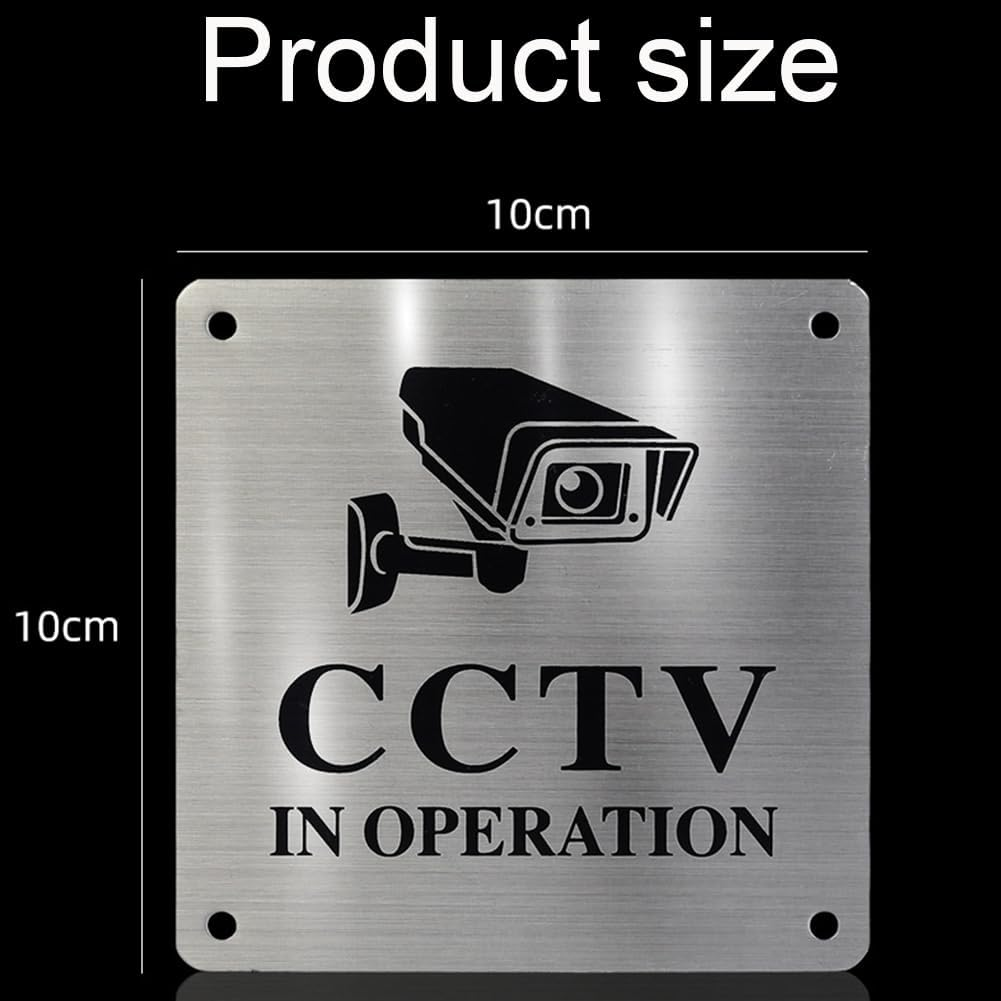 2 Pack 24 Hour Video Surveillance Sign Aluminum, Waterproof Metal Door Wall Sign for for Doors, Walls, Windows Indoor Outdoor (2#) image number 2