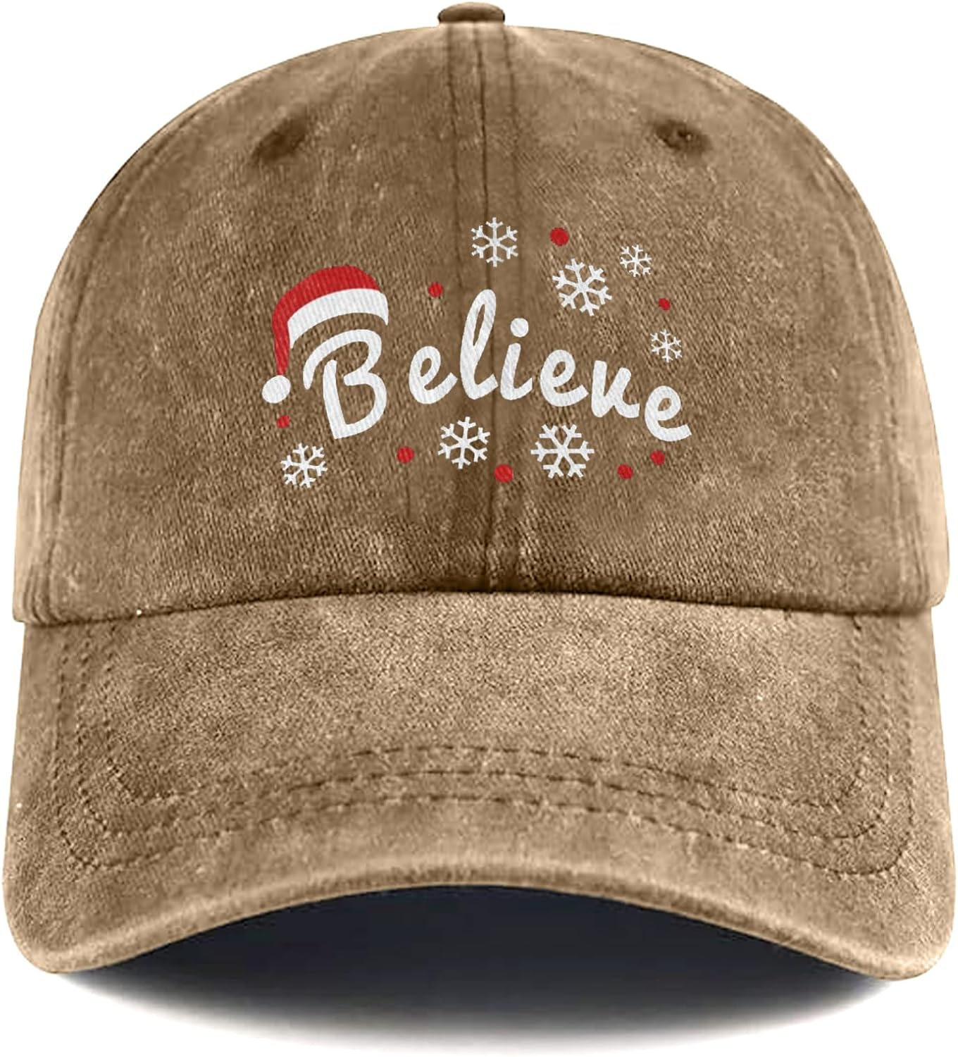 Christmas Baseball Cap Christmas Hat for Men Women Unisex Adult Vintage Washe Adjustable Santa Hat