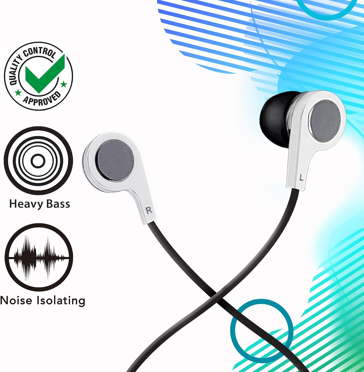 Maxell 199725 Bass13W Heavy Bass Earbuds White image number 6