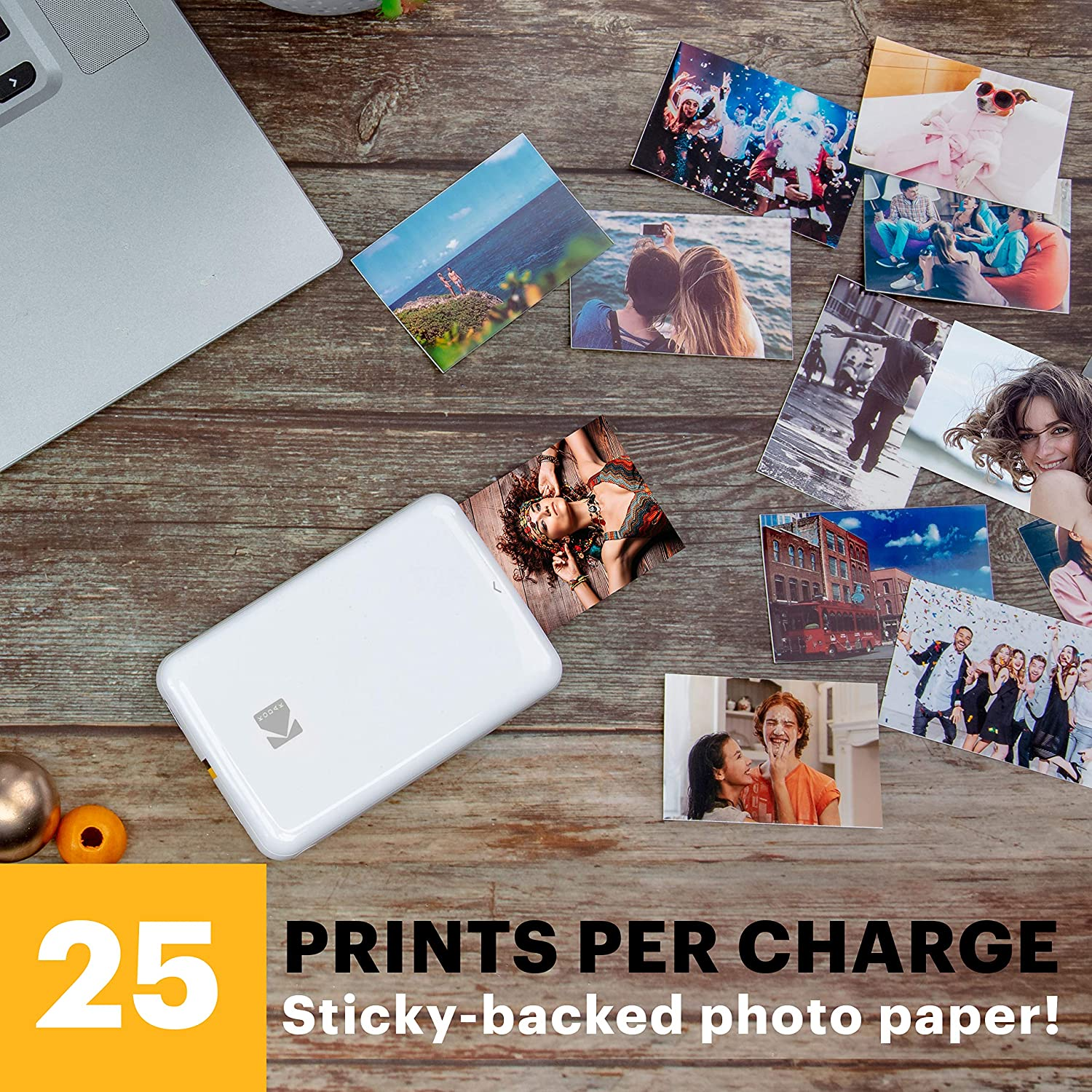 Kodak Zink Step Wireless Mobile Photo Printer - White (RODMP20AMZW) image number 5