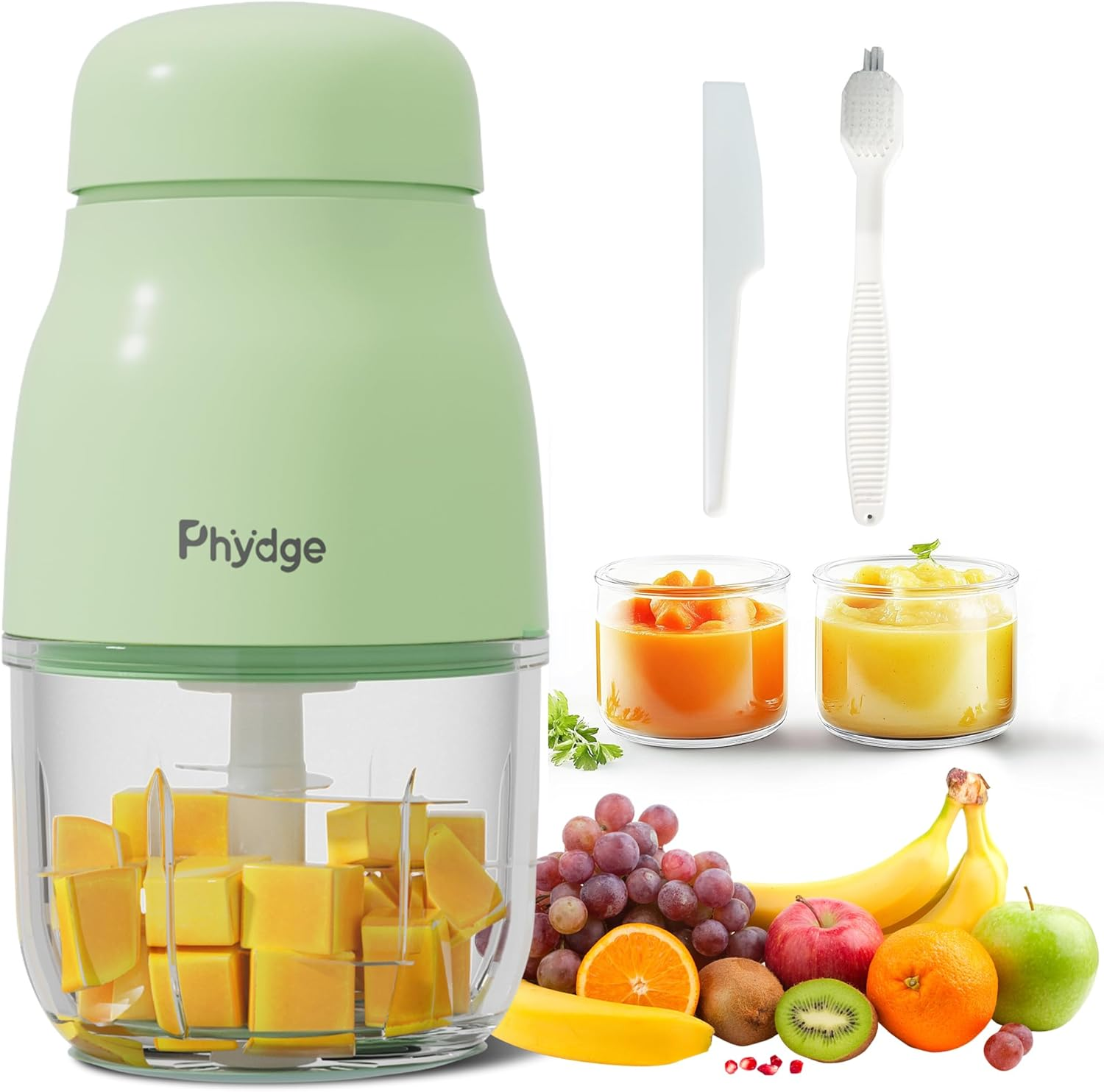 Phydge Baby Food Maker, Baby Food Processor, Green, Baby Food Blender, Fruit, Vegetable, Meat image number 6