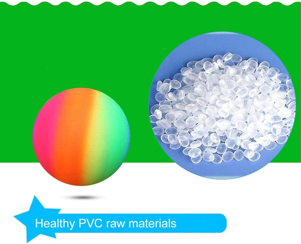PVC Ball, Bouncy Kickball, PVC Children'S Play Ball, PVC Soft Ball for Children, Multicoloured Rainbow Ball, Children, Football Softball, Children'S Ball for Indoor and Outdoor Use
