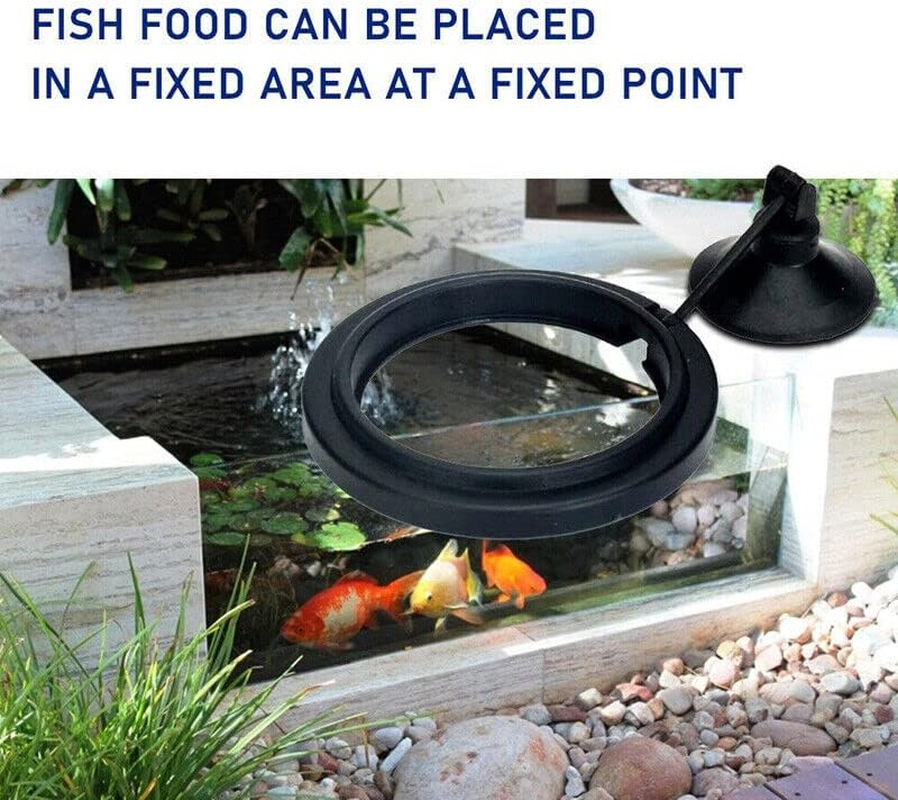 AIMALL Fish Feeding Ring with Adjustable Suction Cup for Aquarium Food Floating Square and round Feeder image number 3