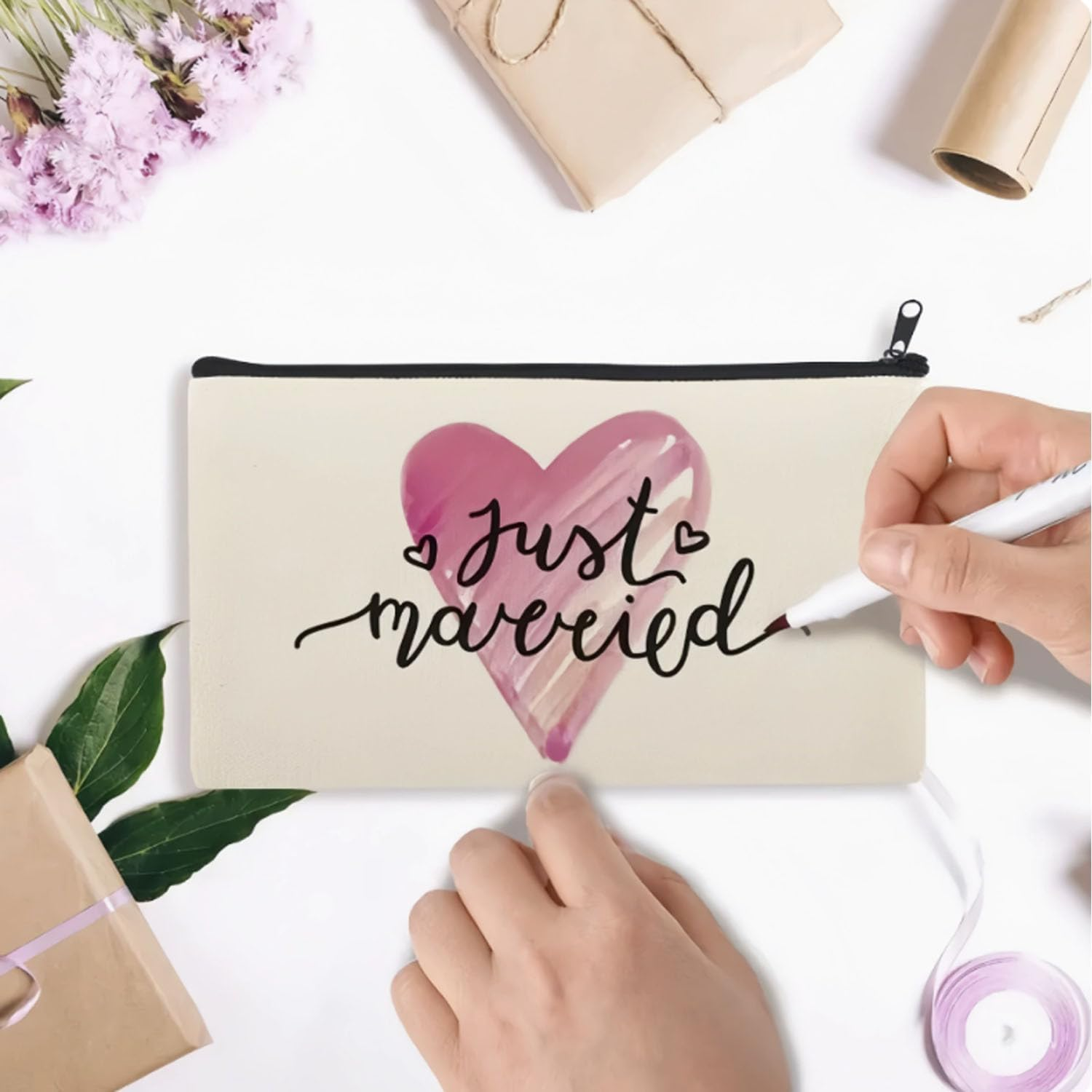 24 Canvas Zipper Bags, Blank DIY Craft Pen Bag, Graffiti Stationery Bags, Makeup, Storage Pencil Case, Multi-Purpose Cosmetic for Storing Personal Items for Work and Travel image number 1