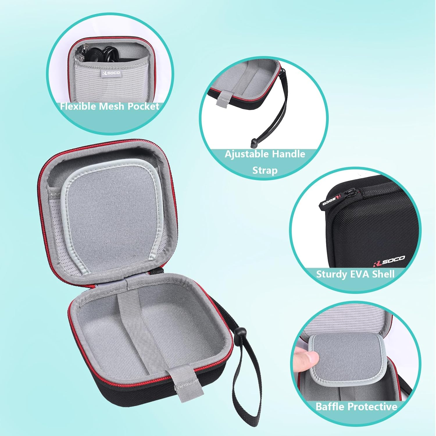 RLSOCO Case for Tp-Link AX3000/AX1500 Dual Band Wi-Fi 6 Travel Router, Portable Travel Case for TL-WR3002X/WR1502X Router - Black (Cover Only) image number 4