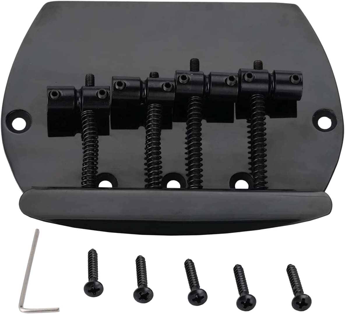 Musiclily Pro 57Mm(2-1/4 Inch) Dual Load 4-String Bass Bridge for Music Man Style Bass, Chrome