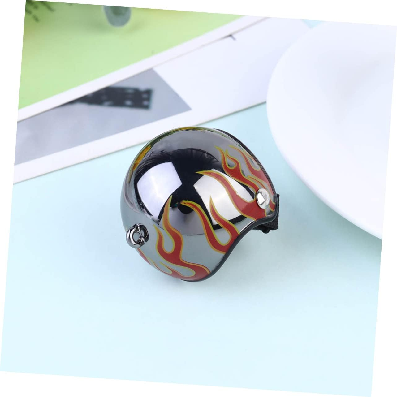 YARNOW 1Pc Chicken Helmet Small Pet Hard Hat for Birds Quail and Chickens Flame Pattern Headgear for Poultry Safety and Comfort Protects against Injury image number 6