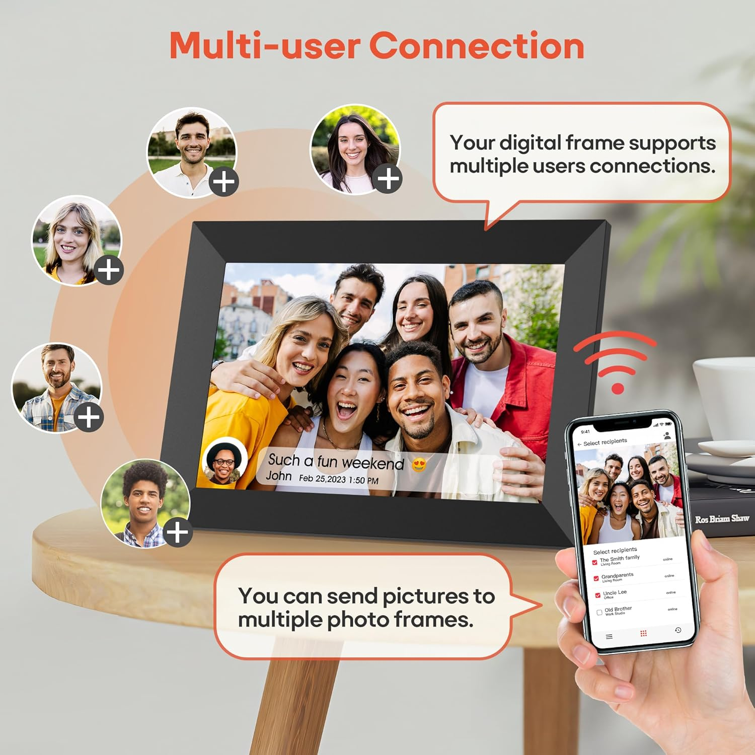 Frameo 10.1 Inch Wifi Digital Picture Frame, 1280X800 HD IPS Touch Screen Photo Frame Electronic, 32GB Memory, Auto-Rotate, Wall Mountable, Share Photos/Videos Instantly via Frameo App from Anywhere image number 1