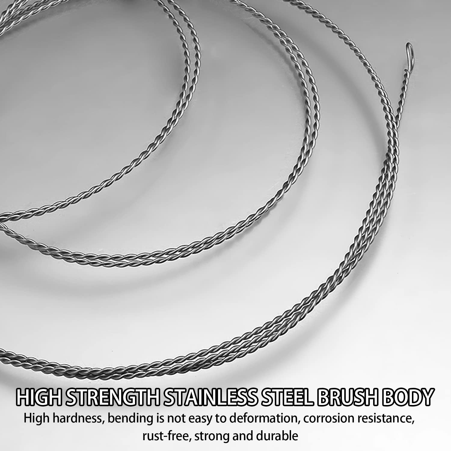 TORMEN 59Inch 304 Stainless Steel Long Brush, 1.5M Portable Tube Nylon Straw Brush for Mask and Pipe(White image number 4