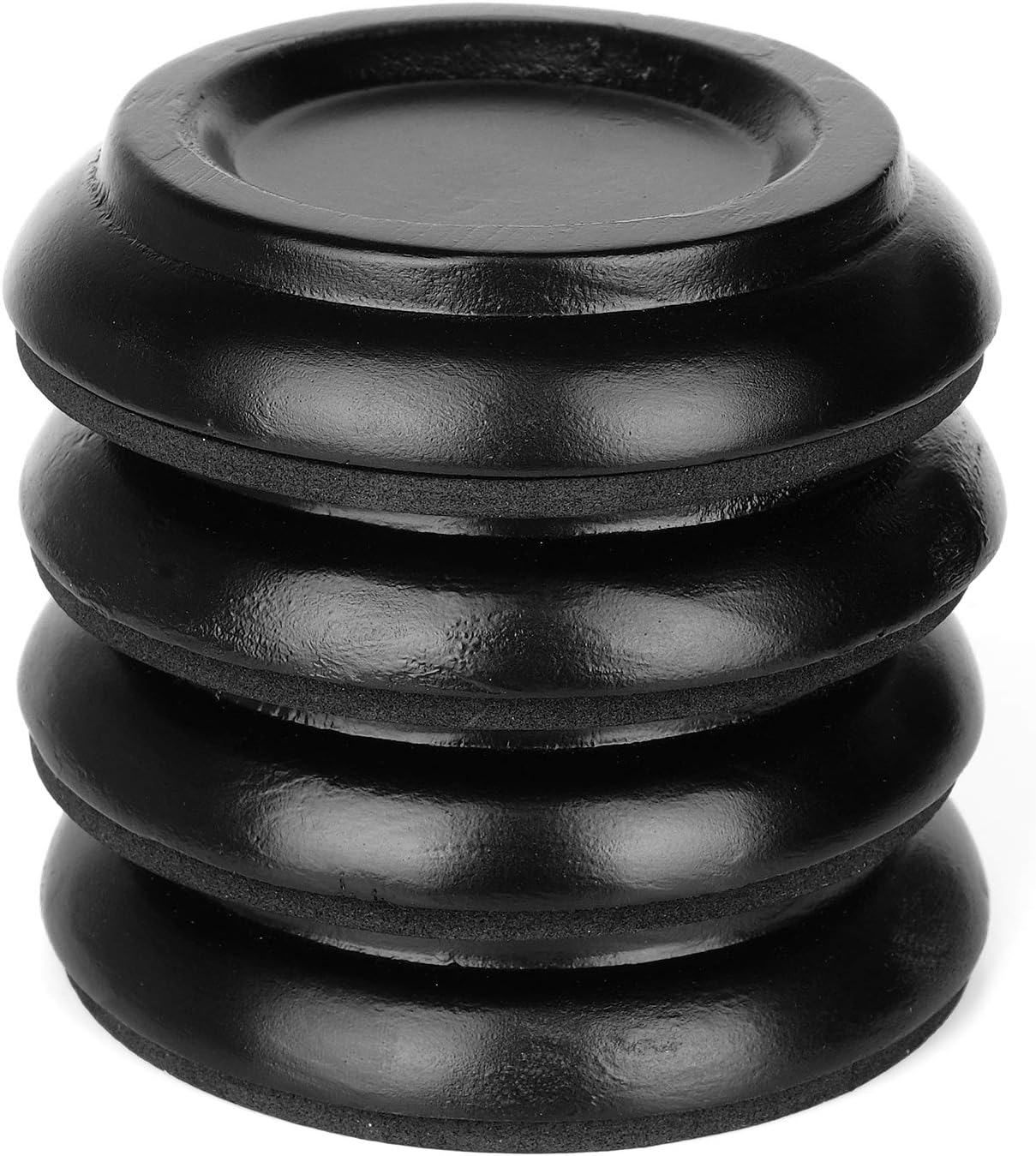 Eison Piano Caster Cups for Upright Piano Wooden Piano Caster Piano Leg Floor Protectors with Non-Slip & Anti-Noise Foam Hardwood Floor Protectors, Set of 4, Black - Brown image number 3