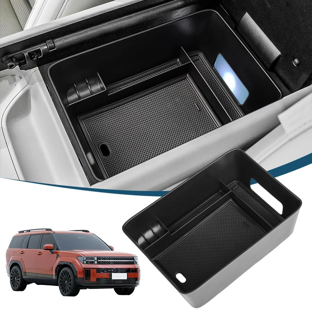 For 2024 Hyundai Santa Fe Insert Glove Pallet Organizer Center Console Armrest Storage Box Tray Santa Fe 2024 Accessories (2024 Santa Fe Lower Console Tray) image number 1