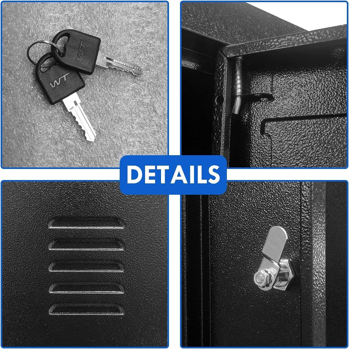 Locker Storage Cabinet 12 Doors Steel Office Storage with Lock for Gym Office School Home Stationary Classroom Black image number 6